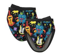 Mexpekil Guitar Graffiti Oven Gloves Heat Resistant Oven Mitts Silicone Oven Glove Kitchen Mini Oven Gloves for Cooking Baking Grilling Barbecue 1 Pair