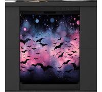 Mexpekil Halloween Bats Animal Dishwasher Magnet Cover 21x26 in, Decorative Waterproof Dishwasher Magnetic Cover Sticker for Kitchen Appliances