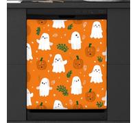 Mexpekil Halloween Ghosts Pumpkins Dishwasher Magnet Cover 23x26Inch Decorative Dish Washer Sticker for Front Door Waterproof Kitchen Appliance Panel Magnetic Decal