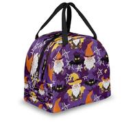 Mexpekil Halloween Gnome Bats Thermal Lunch Bag Box for Kids Adults, Insulated Lunch Tote Cooler Bag for School Work Travel