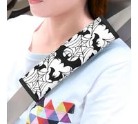 Mexpekil Halloween Spider Web Bats Pattern Seat Belt Pads 2 Pack Seatbelt Covers Soft Car Automotive Seat Belt Padding Cushion Shoulder Strap for Kids Adults