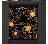 Mexpekil Halloween Spider Web Cobweb Dishwasher Magnet Cover 23x26 in, Decorative Waterproof Dishwasher Magnetic Cover Sticker for Kitchen Appliances