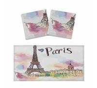 Mexpekil Hand Drawn Paris Eiffel Tower 2 pcs Magnetic Fluorescent Light Covers for Ceiling Lights 2x4 FT Lamp Shade Cover