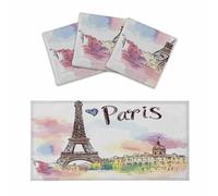 Mexpekil Hand Drawn Paris Eiffel Tower 3 pcs Magnetic Fluorescent Light Covers for Ceiling Lights 2x4 FT Lamp Shade Cover