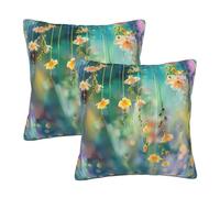 Mexpekil Hanging Floral Cushion Covers 55cm X 55cm 2 Pack Invisible Zipper Square Pillow Cases Decorative Pillow Covers Protectors for Sofa Bed Home Decor