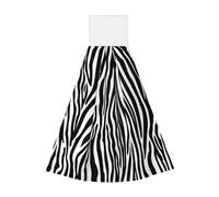 Mexpekil Hanging Hand Towels Highly Absorbent Zebra Print Bathroom Hand Towel Ultra Soft Tea Towels for Kitchen