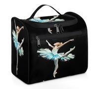 Mexpekil Hanging Travel Toiletry Bag with 11 Compartments, Beautiful Ballet Dancing Beauty Art Water-resistant Makeup Cosmetic Bag Travel Organizer for Accessories Shampoo Full-size Container Toiletri