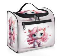 Mexpekil Hanging Travel Toiletry Bag with 11 Compartments, Cute Unicorn Cartoon 3D Water-Resistant Makeup Cosmetic Bag Travel Organizer for Accessories Shampoo Full-Size Container Toiletries