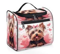 Mexpekil Hanging Travel Toiletry Bag with 11 Compartments, Cute West Highlander Dog Animal with Bow Tie Water-resistant Makeup Cosmetic Bag Travel Organizer for Accessories Shampoo Full-size Container