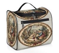 Mexpekil Hanging Travel Toiletry Bag with 11 Compartments, Divine Birth Tableau Water-Resistant Makeup Cosmetic Bag Travel Organizer for Accessories Shampoo Full-Size Container Toiletries
