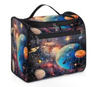 Mexpekil Hanging Travel Toiletry Bag with 11 Compartments, Earth Universe Planet Mars Space Water-Resistant Makeup Cosmetic Bag Travel Organizer for Accessories Shampoo Full-Size Container Toiletries