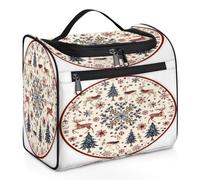 Mexpekil Hanging Travel Toiletry Bag with 11 Compartments, Enchanted Winterland Water-Resistant Makeup Cosmetic Bag Travel Organizer for Accessories Shampoo Full-Size Container Toiletries