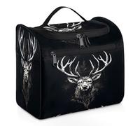 Mexpekil Hanging Travel Toiletry Bag with 11 Compartments, Far Away Moose Abstraction Water-Resistant Makeup Cosmetic Bag Travel Organizer for Accessories Shampoo Full-Size Container Toiletries