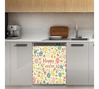 Mexpekil Happy Easter Floral Eggs Dishwasher Magnet Cover 21x26Inch Decorative Dish Washer Sticker for Front Door Waterproof Kitchen Appliance Panel Magnetic Decal