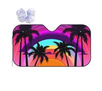 Mexpekil Hawaii Tree Neon Purple Car Windscreen Sunshade 130x70cm Sun Visor for Cars Heat Protection Car Front Windshield Sunshade Foldable Sun Shield for SUV Van Truck