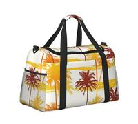 Mexpekil Hawaiian Orange Coconut Tree Duffel Bag Large Carry On Hand Luggage Bags Waterproof Weekender Bags Foldable Tote Bag for Travel Sports Gym Dance