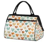 Mexpekil Heart Valentine's Travel Duffel Bag Waterproof Gym Bag Carry On Weekend Overnight Bags Large Hand Luggage Tote Bags for Women Men Kids