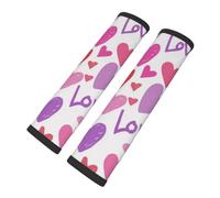 Mexpekil Hearts Love Pink Purple Car Seat Belt Pads 2 Pack