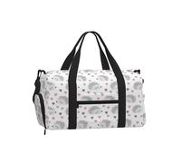 Mexpekil Hedgehog Hearts Gym Bag with Shoe Compartment Waterproof Duffel Bag Large Overnight Weekend Bags Travel Holdall for Women Men Teens