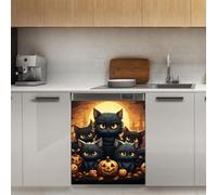 Mexpekil Horrible Cats Dishwasher Magnet Cover 21x26Inch Decorative Dish Washer Sticker for Front Door Waterproof Kitchen Appliance Panel Magnetic Decal