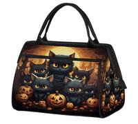 Mexpekil Horrible Cats Travel Duffel Bag Waterproof Gym Bag Carry On Weekend Overnight Bags Large Hand Luggage Tote Bags for Women Men Kids