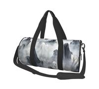 Mexpekil Horrible Ghost Foldable Gym Bag Carry On Travel Duffle Bags Waterproof Woman Men Hand Luggage Bag Large Weekend Overnight Bags for Sports Dance with Removable Strap