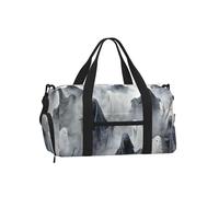 Mexpekil Horrible Ghost Gym Bag with Shoe Compartment Waterproof Duffel Bag Large Overnight Weekend Bags Travel Holdall for Women Men Teens