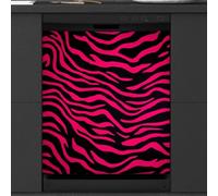 Mexpekil Hot Pink Black Zebra Print Dishwasher Magnet Cover 21x26Inch Decorative Dish Washer Sticker for Front Door Waterproof Kitchen Appliance Panel Magnetic Decal