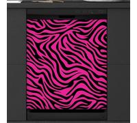 Mexpekil Hot Pink Zebra Print Pattern Dishwasher Magnet Cover 21x26Inch Decorative Dish Washer Sticker for Front Door Waterproof Kitchen Appliance Panel Magnetic Decal
