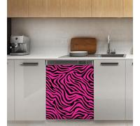 Mexpekil Hot Pink Zebra Print Pattern Dishwasher Magnet Cover 21x26Inch Decorative Dish Washer Sticker for Front Door Waterproof Kitchen Appliance Panel Magnetic Decal