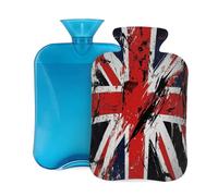 Mexpekil Hot Water Bottle with Soft Flannel Cover 2L Large Hot Water Bag for Pain Relief, Warm Hands, Feet & Body Ideal Gifts for Adults Kids (UK Flag)