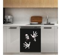 Mexpekil Human Skeleton Dishwasher Magnet Cover 21x26Inch Decorative Dish Washer Sticker for Front Door Waterproof Kitchen Appliance Panel Magnetic Decal