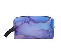 Mexpekil Ink Purple Blue Marble Travel Toiletry Bag for Women Men Waterproof Wash Bag Large Capacity Makeup Cosmetic Bags Portable Storage Pouch Organiser Bag