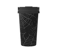 Mexpekil Insulated Coffee Cup Travel Mug with Leakproof Lid Halloween Spider Web Thermal Cups for Hot Drinks 500ml