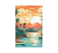 Mexpekil Island Coconut Trees Light Switch Cover 1 Gang Single Blank Outlet Cover Decorative Wall Plate for Home Office
