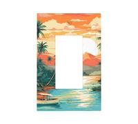 Mexpekil Island Coconut Trees Light Switch Cover 1 Gang Single Rocker Outlet Cover Decorative Wall Plate for Home Office