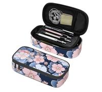 Mexpekil Japanese Cherry Blossom Floral Pencil Case for Girls Boys with Compartments Large Pen Organizer Bag Zipper Multi-Use Pouch for School Supplies, Makeup Cosmetics, Kids, Adults