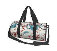 Mexpekil Japanese Cherry Blossoms Foldable Gym Bag Carry On Travel Duffle Bags Waterproof Woman Men Hand Luggage Bag Large Weekend Overnight Bags for Sports Dance with Removable Strap