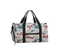 Mexpekil Japanese Cherry Blossoms Gym Bag with Shoe Compartment Waterproof Duffel Bag Large Overnight Weekend Bags Travel Holdall for Women Men Teens