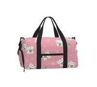 Mexpekil Japanese Lucky Cats Gym Bag with Shoe Compartment Waterproof Duffel Bag Large Overnight Weekend Bags Travel Holdall for Women Men Teens