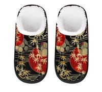 Mexpekil Japanese Pattern,Traditional Japan Fluffy Slippers for Women Men M