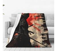 Mexpekil Japanese Samurai Red Sun Throw Blanket, Soft Warm Fleece Blanket Fluffy Plush Flannel Blanket For Bed Sofa Couch Home 150x200cm