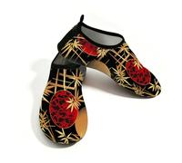 Mexpekil Japanese Style Bamboo Beach Water Shoes Women Men Non-Slip Barefoot Swim Shoes Quick Dry Aqua Socks Breathable Water Socks for Pool Surf (4.5-5.5)