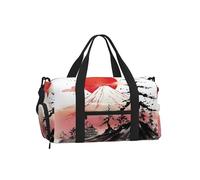 Mexpekil Japanese Theme Mountain Gym Bag with Shoe Compartment Waterproof Duffel Bag Large Overnight Weekend Bags Travel Holdall for Women Men Teens