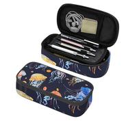 Mexpekil Jellyfish Colorful Pencil Case for Girls Boys with Compartments Large Pen Organizer Bag Zipper Multi-Use Pouch for School Supplies, Makeup Cosmetics, Kids, Adults