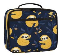 Mexpekil Kids Lunch Bag Cute Yellow Sloth Tree Lunch Box Bag for Boys Girls Reusable Insulated Bento Tote Bag for School Picnic Work