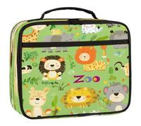 Mexpekil Kids Lunch Bag Cute Zoo Animals Lion Elephant Lunch Box Bag for Boys Girls Reusable Insulated Bento Tote Bag for School Picnic Work