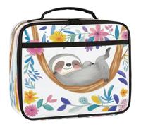 Mexpekil Kids Lunch Bag Floral Sloth Tree Branch Lunch Box Bag for Boys Girls Reusable Insulated Bento Tote Bag for School Picnic Work
