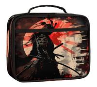 Mexpekil Kids Lunch Bag Japanese Samurai Art Painting Lunch Box Bag for Boys Girls Reusable Insulated Bento Tote Bag for School Picnic Work