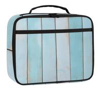 Mexpekil Kids Lunch Bag Light Blue Wooden Board Lunch Box Bag for Boys Girls Reusable Insulated Bento Tote Bag for School Picnic Work
